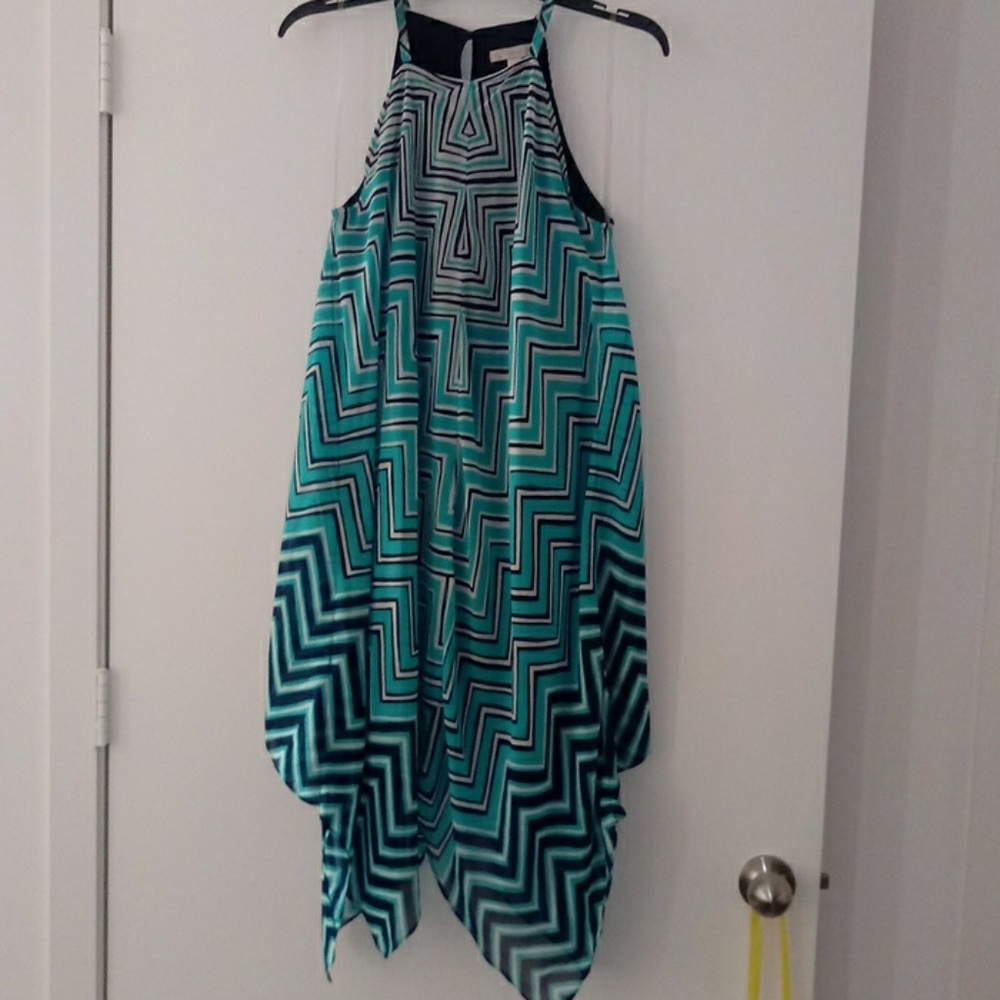 Zig zag asymmetrical dress